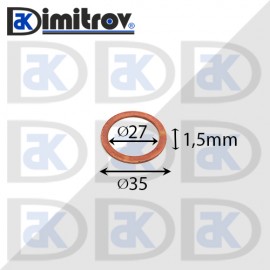Дифтунга Ø 27 х Ø 35 х 1,5 mm медна